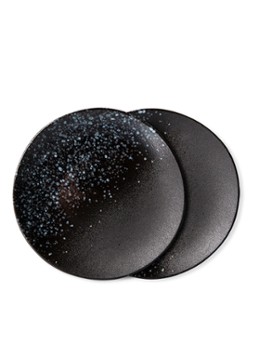 HKliving Stars ontbijtbord 17,5 cm set van 2 Zwart - Deal