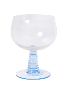 HKliving Swirl laag wijnglas 35 cl Blauw - Deal