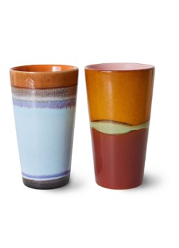 HKliving Clash koffiekopje 30 cl set van 2 Multicolor - Deal