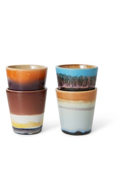 HKliving Solar espressokopje 8 cl set van 4 Multicolor - Deal