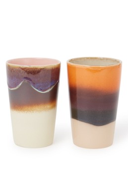 HKliving 70's Dusk mok 47,5 cl set van 2 Multicolor - Deal