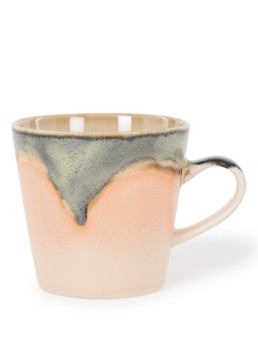 HKliving 70s Ceramics kopje 27 cl Zalmroze - Deal