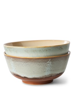 HKliving 70's Verge kom 19 cm set van 2 Lindegroen - Deal