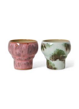 HKliving Expression lungo mok set van 2 Roze - Deal