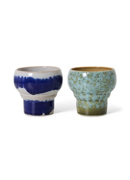 HKliving Symbolist lungo mok set van 2 Blauw - Deal