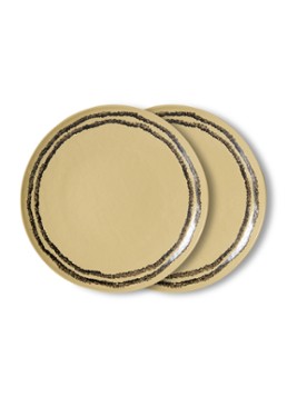 HKliving 70s Ceramics dinerbord 27,5 cm set van 2 Geel - Deal