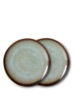 HKliving 70s Ceramics: ontbijtbord 22 cm set van 2 Blauw - Deal