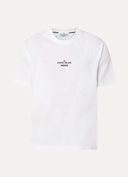 Stone Island Heren S0091 Archivio T-shirt met logo- en backprint in de kleur Wit, maat: M