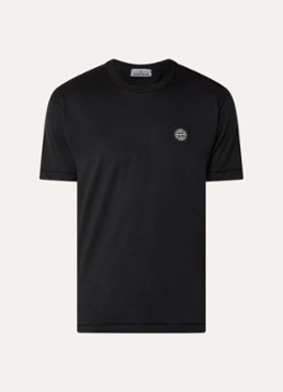 Stone Island Heren 11002 T-shirt met logo in de kleur Zwart, maat: L