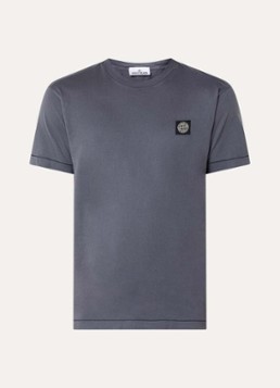 Stone Island Heren 11002 T-shirt met logo in de kleur Paars, maat: S