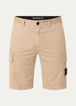 Stone Island Heren S0004 Straight fit korte cargobroek met logo in de kleur Donkerbeige, maat: 32