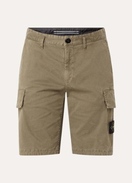 Stone Island Heren S0004 Straight fit korte cargobroek met logo in de kleur Mosgroen, maat: 31