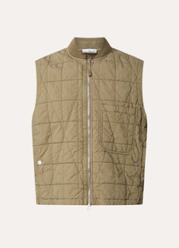 Stone Island Heren S0300 bodywarmer met quilt patroon en steekzakken in de kleur Mosgroen, maat: M