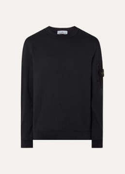 Stone Island Heren S0410 sweater met opgestikte zak en logoborduring in de kleur Zwart, maat: S