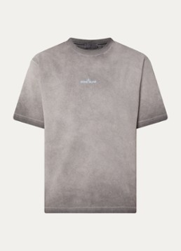 Stone Island Heren S0366 T-shirt met logo- en backprint in de kleur Grijs, maat: S