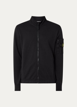 Stone Island Heren S0410 sweater met opgestikte zak en logoborduring in de kleur Zwart, maat: L