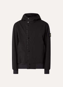 Stone Island Heren S0A22 jack met capuchon en logo in de kleur Zwart, maat: XS