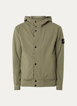 Stone Island Heren S0A22 jack met capuchon en logo in de kleur Mosgroen, maat: XS
