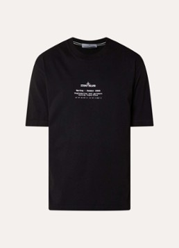 Stone Island Heren 12002 T-shirt met logo- en backprint in de kleur Zwart, maat: S
