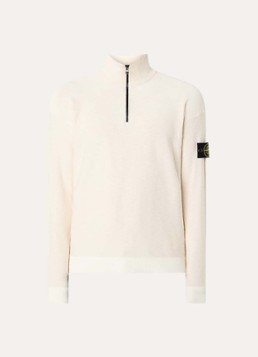 Stone Island Heren 26983 fijngebreide trui met logoborduring in de kleur Ivoor, maat: M