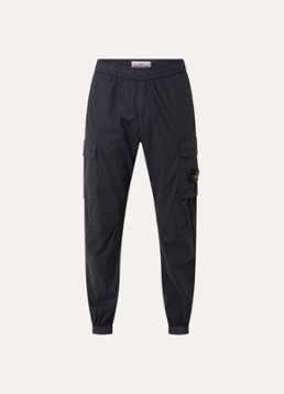 Stone Island Heren 93582 tapered fit cargobroek met steekzakken en logo in de kleur Donkerblauw, maat: 30