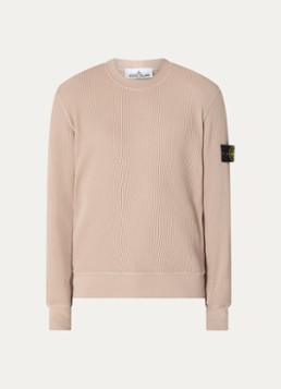 Stone Island Heren S0044 fijngebreide trui met logo in de kleur Donkerbeige, maat: XXL