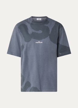 Stone Island Heren S0365 T-shirt met logo- en backprint in de kleur Donkerblauw, maat: S