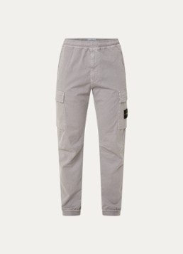 Stone Island Heren S00L1 tapered fit cargobroek met steekzakken en logo in de kleur Grijs, maat: 32