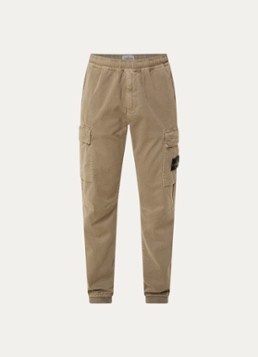 Stone Island Heren S00L1 tapered fit cargobroek met steekzakken en logo in de kleur Mosgroen, maat: 31