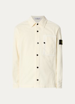 Stone Island Heren Regular fit overshirt van corduroy met borstzak in de kleur Ivoor, maat: XL