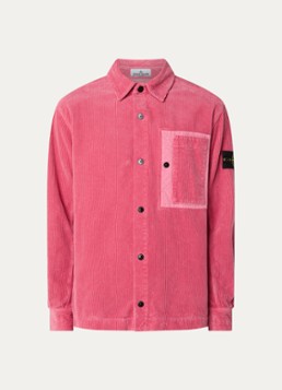 Stone Island Heren Regular fit overshirt van corduroy met borstzak in de kleur Roze, maat: M