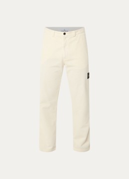 Stone Island Heren S0212 straight fit broek van corduroy in de kleur Creme, maat: 31