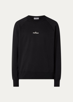 Stone Island Heren S0466 sweater met logo- en backprint in de kleur Zwart, maat: XL