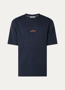 Stone Island Heren S0534 T-shirt met logo- en backprint in de kleur Donkerblauw, maat: S