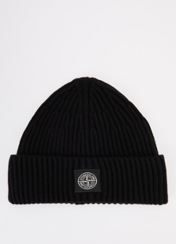Stone Island Heren S00C3 muts van scheerwol in de kleur Zwart, maat: OS