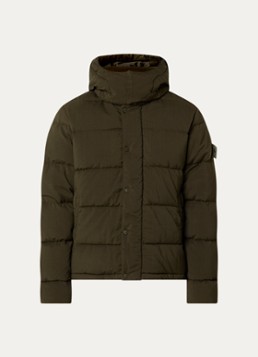 Stone Island Heren S0F52 puffer jack van scheerwol met donsvulling en afneembare capuchon in de kleur Legergroen, maat: L
