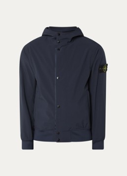 Stone Island Heren S0A22 softshell jack met capuchon en ritszakken in de kleur Donkerblauw, maat: XL