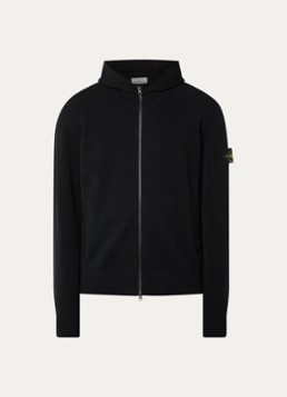 Stone Island Heren S01A1 fijngebreid vest in scheerwolblend met logo in de kleur Zwart, maat: L