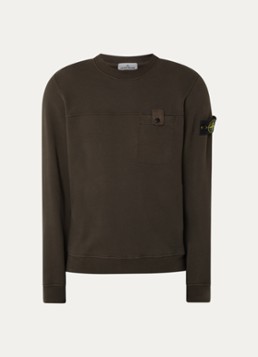 Stone Island Heren S0A20 sweater met logo en borstzak in de kleur Bruin, maat: L