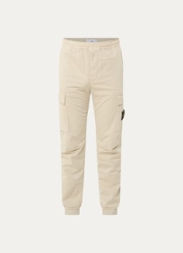 Stone Island Heren S0014 slim fit cargobroek in wolblend met klepzakken in de kleur Beige, maat: 34