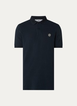 Stone Island Heren S0017 slim fit polo van piqué katoen met logo in de kleur Roze, maat: S
