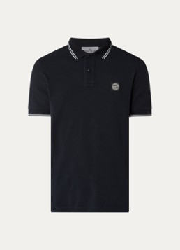 Stone Island Heren S0018 regular fit polo met logoborduring in de kleur Donkerblauw, maat: S