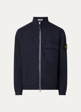 Stone Island Heren S0451 overshirt in wolblend met borstzak in de kleur Donkerblauw, maat: M