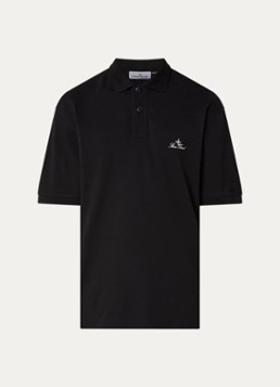 Stone Island Heren S0039 regular fit polo met logoborduring in de kleur Zwart, maat: S