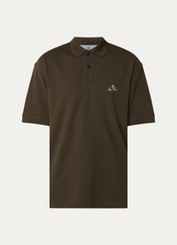 Stone Island Heren S0039 regular fit polo met logoborduring in de kleur Mosgroen, maat: S
