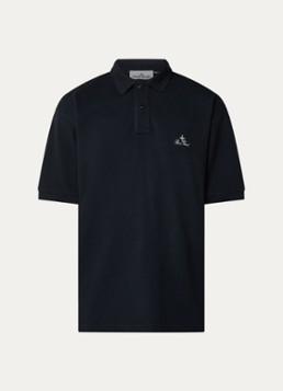 Stone Island Heren S0039 regular fit polo met logoborduring in de kleur Donkerblauw, maat: S