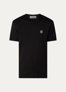 Stone Island Heren S0013 T-shirt met logo in de kleur Zwart, maat: S
