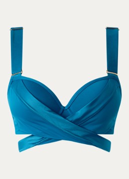 Marlies Dekkers Dames Cache Coeur push-up bikinitop met gekruiste banden in de kleur Petrol