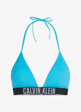 Calvin Klein Dames Triangle bikinitop met logo en uitneembare vulling in de kleur Turquoise