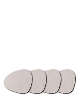 LIND DNA Curve Nupo onderzetter van leer set van 4 Grijs - Deal